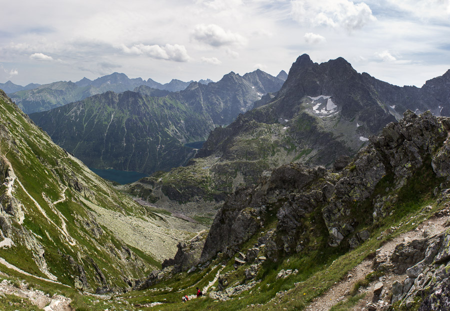 Tatry Wysokie, Morskie Oko i Czarny Staw pod Rysami ze Szpiglasowej Przełęczy